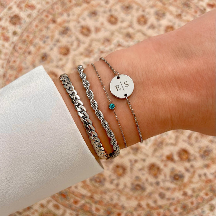 925 Sterling Silberarmband - GoldFlash