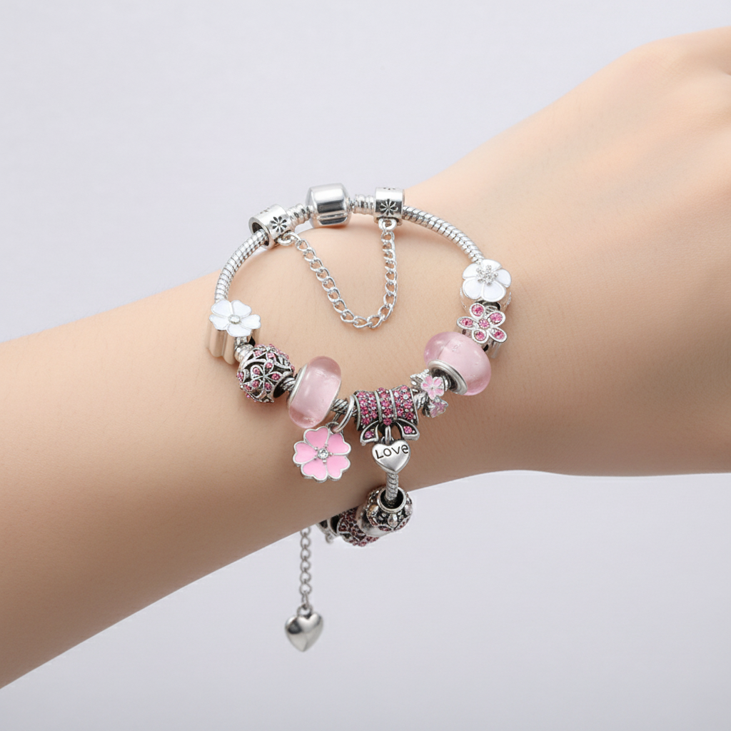 Charme-Armband Aus Sterlingsilber - FlowerBracelet