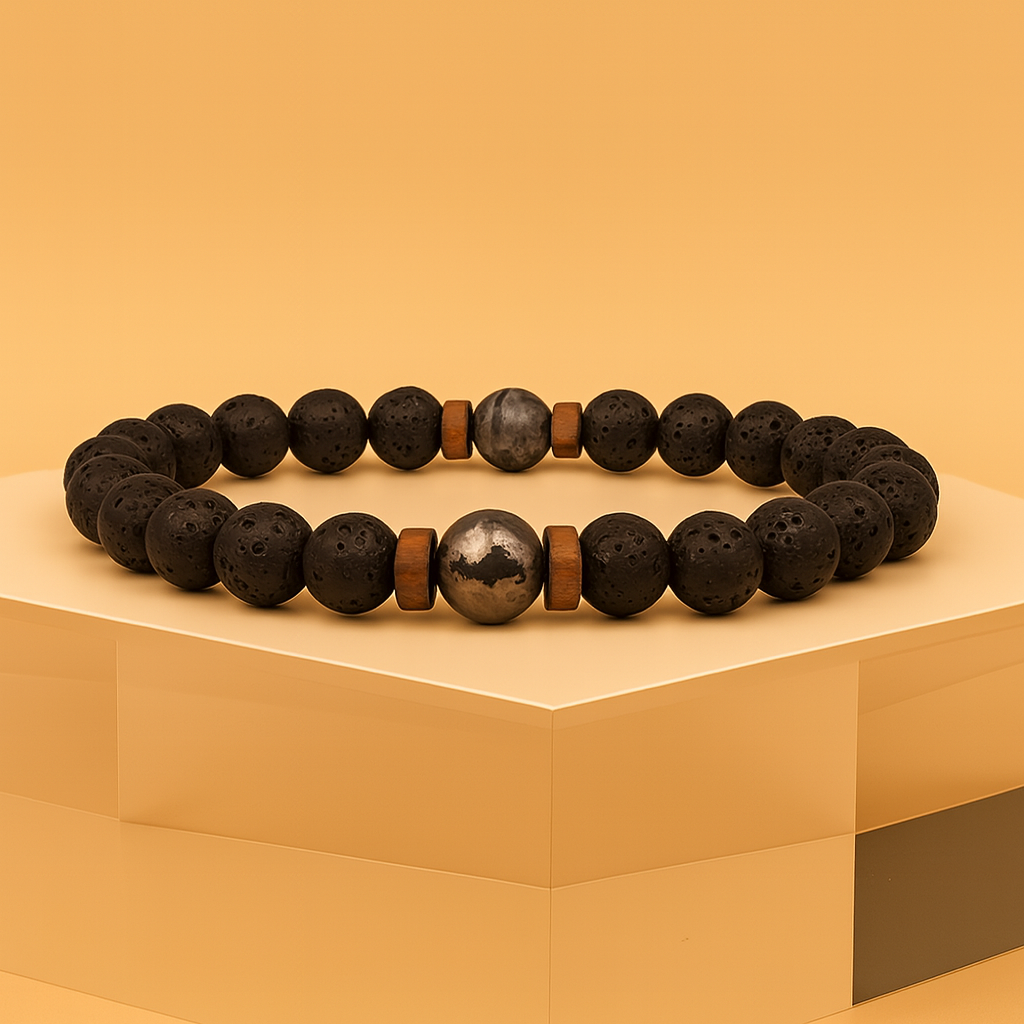 VulkanKraft – Natürliches Lavastein-Armband