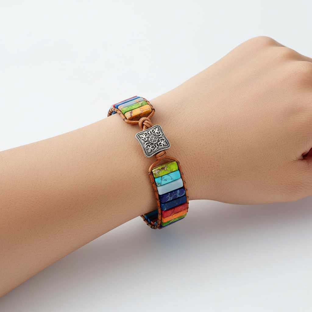 Edelsteinarmband Aus Leder - HarmonyBand