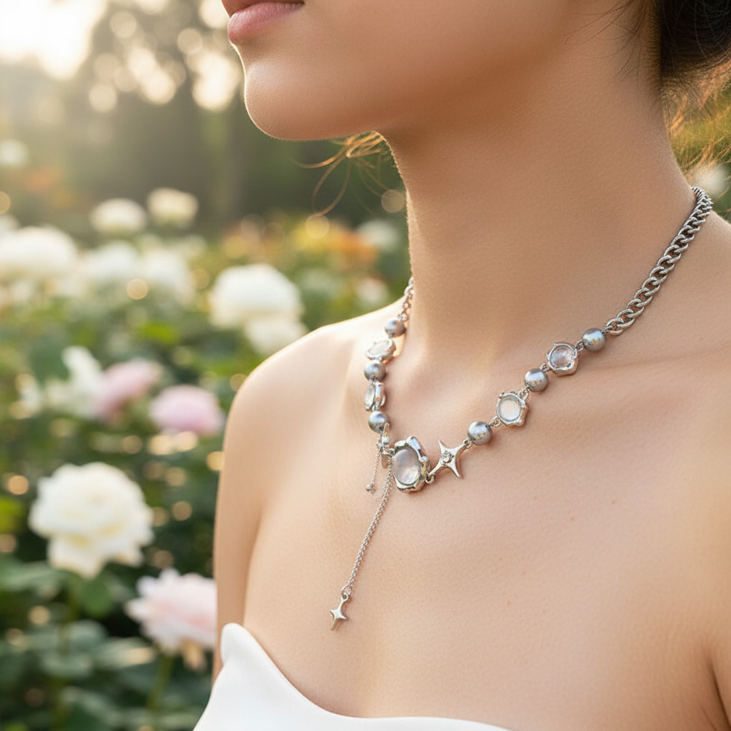 Einstellbare Halskette - SparklePearl