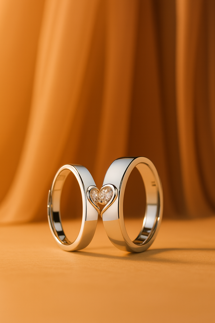 Ewige Herzen – Verstellbares Partner-Ringset aus 925 Sterling Silber