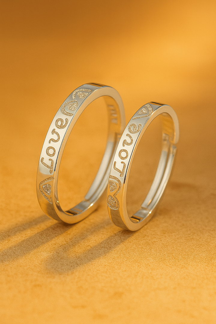 Ewige Herzen – Verstellbares Partner-Ringset aus 925 Sterling Silber