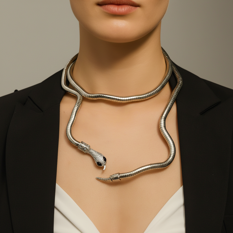 Flache Metall-Halskette - SnakeShine