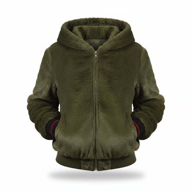 Flauschige Weste Mit Kapuze -  Christina