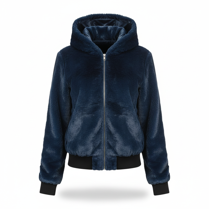 Flauschige Weste Mit Kapuze -  Christina