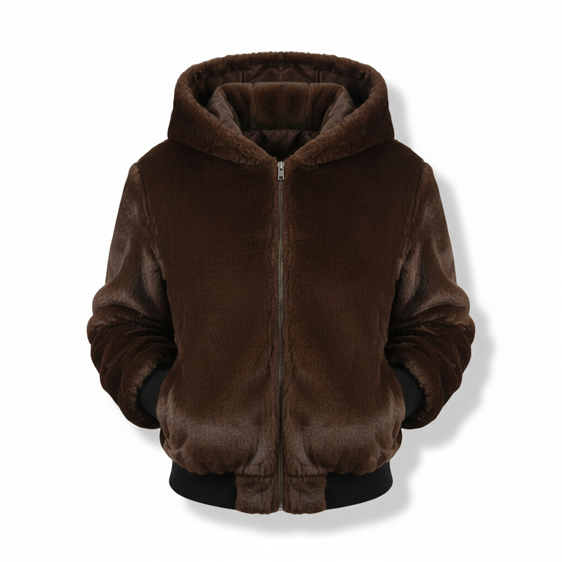 Flauschige Weste Mit Kapuze -  Christina