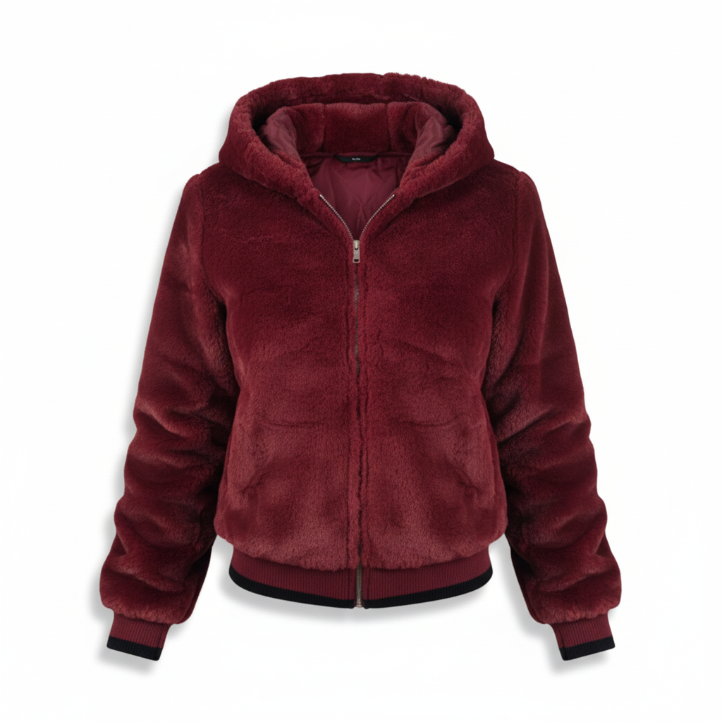 Flauschige Weste Mit Kapuze -  Christina