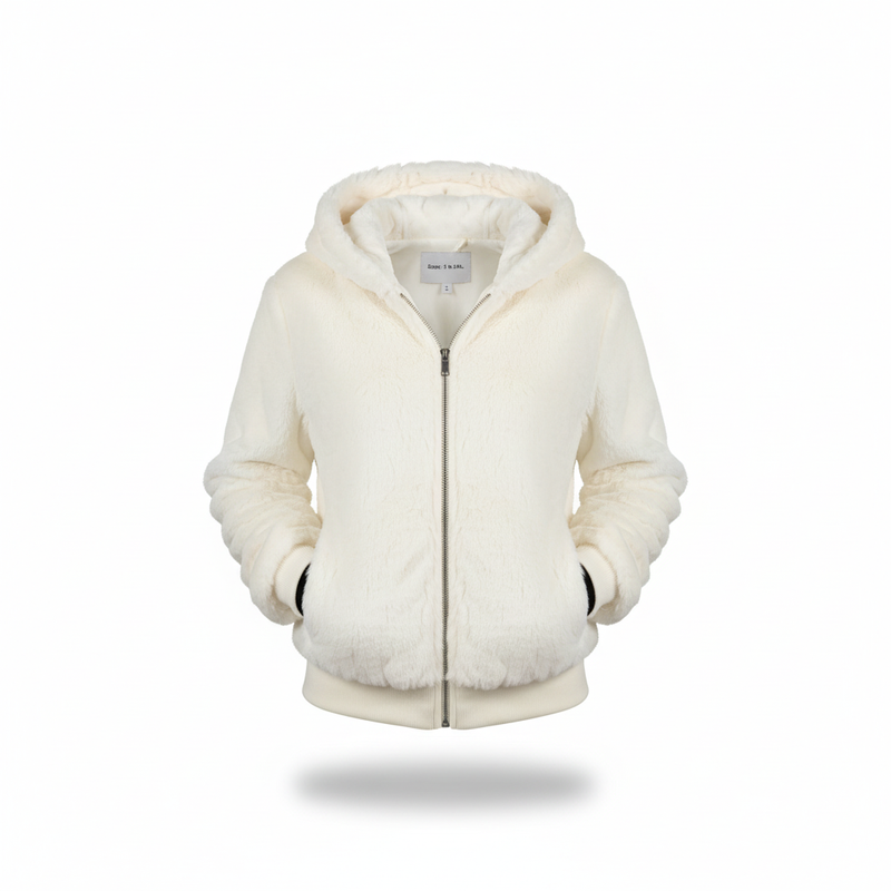 Flauschige Weste Mit Kapuze -  Christina