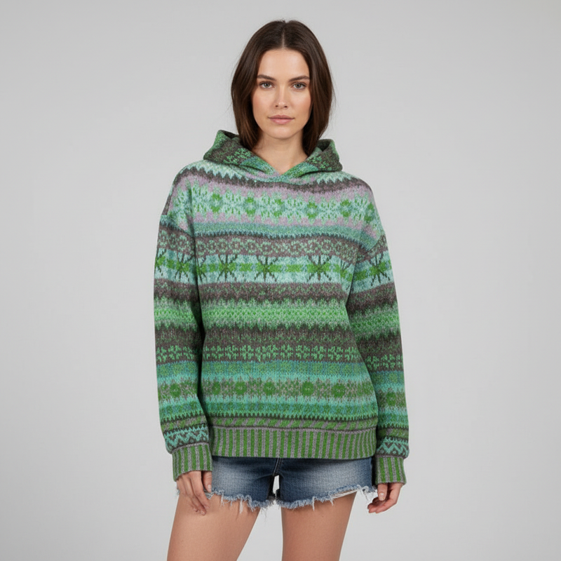 Gemusterter Damen Hoodie -  Claudia