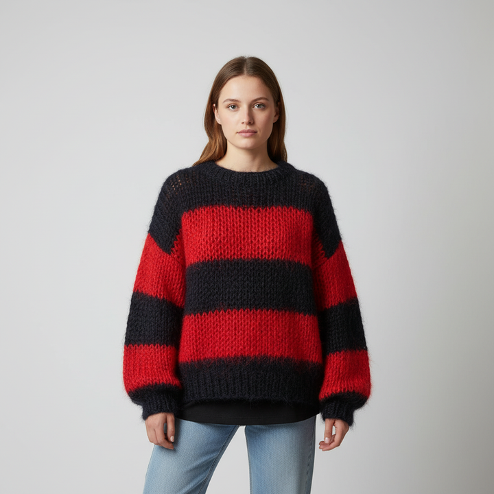 Gemusterter Oversize-Pullover -  Lara