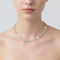 Geometrische Strass-Halskette - BraveryShine