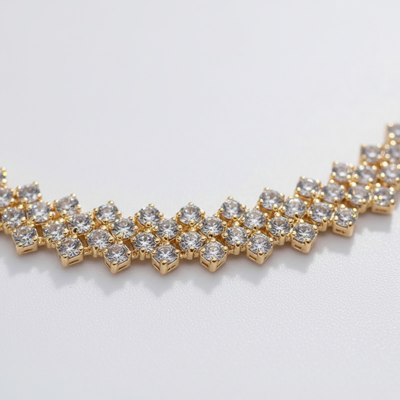 Geometrische Strass-Halskette - BraveryShine