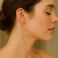 Große Schmetterling-Ohrringe für Damen – Eleganz in Gold