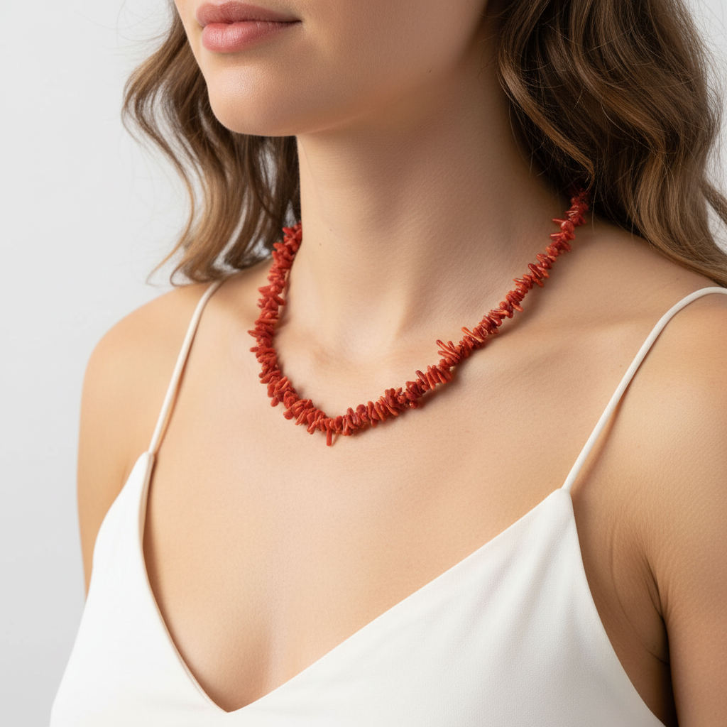 Handgefertigte Korallenhalskette - NatureGem