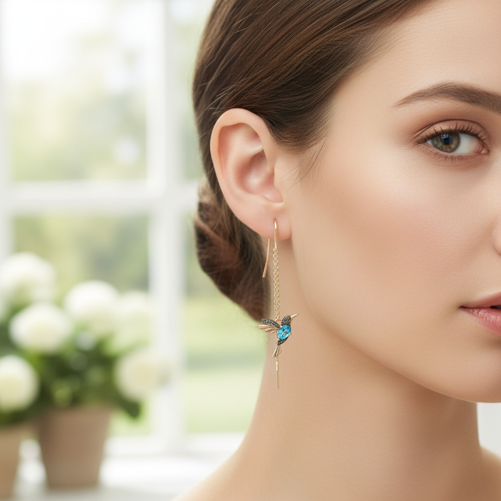 Handgefertigte Ohrringe - HummingbirdGleam
