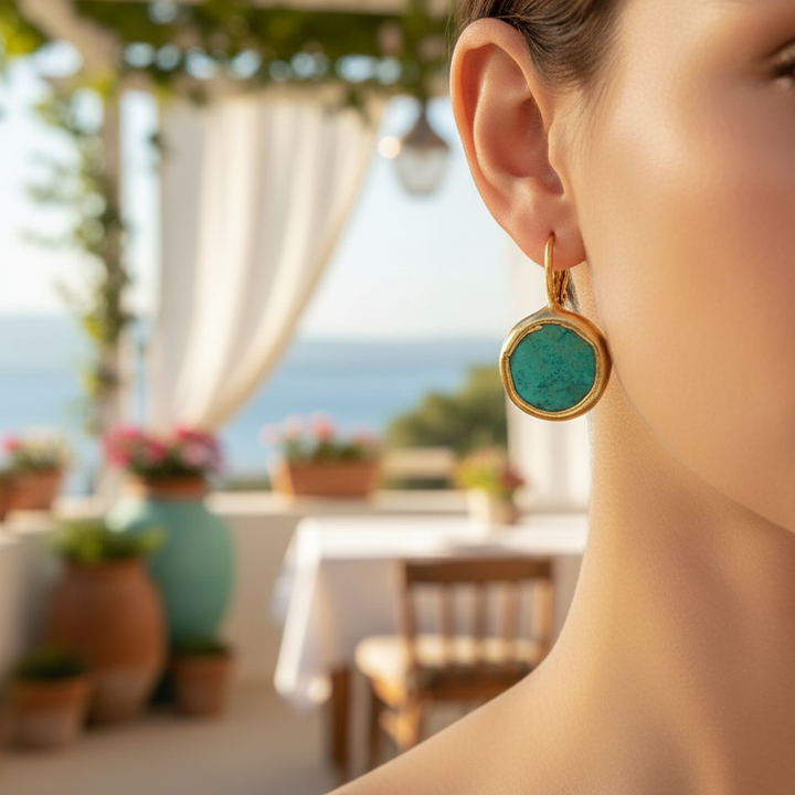 Handgefertigte Ohrringe - TurquoiseGold
