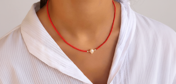 Handgefertigte Perlenkette - ShimmerLuxe