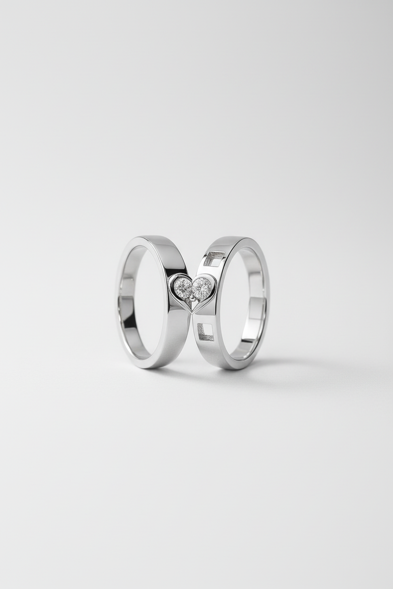 Herzförmiges Ring-Set - HeartBond