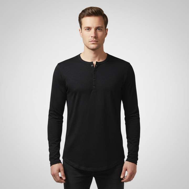 Langärmliges Henley Shirt - Theo