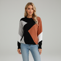 Patchwork Design Damen Pullover - Miriam