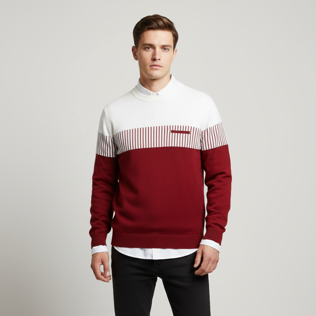 Lange Ärmel Pullover - StripeMix