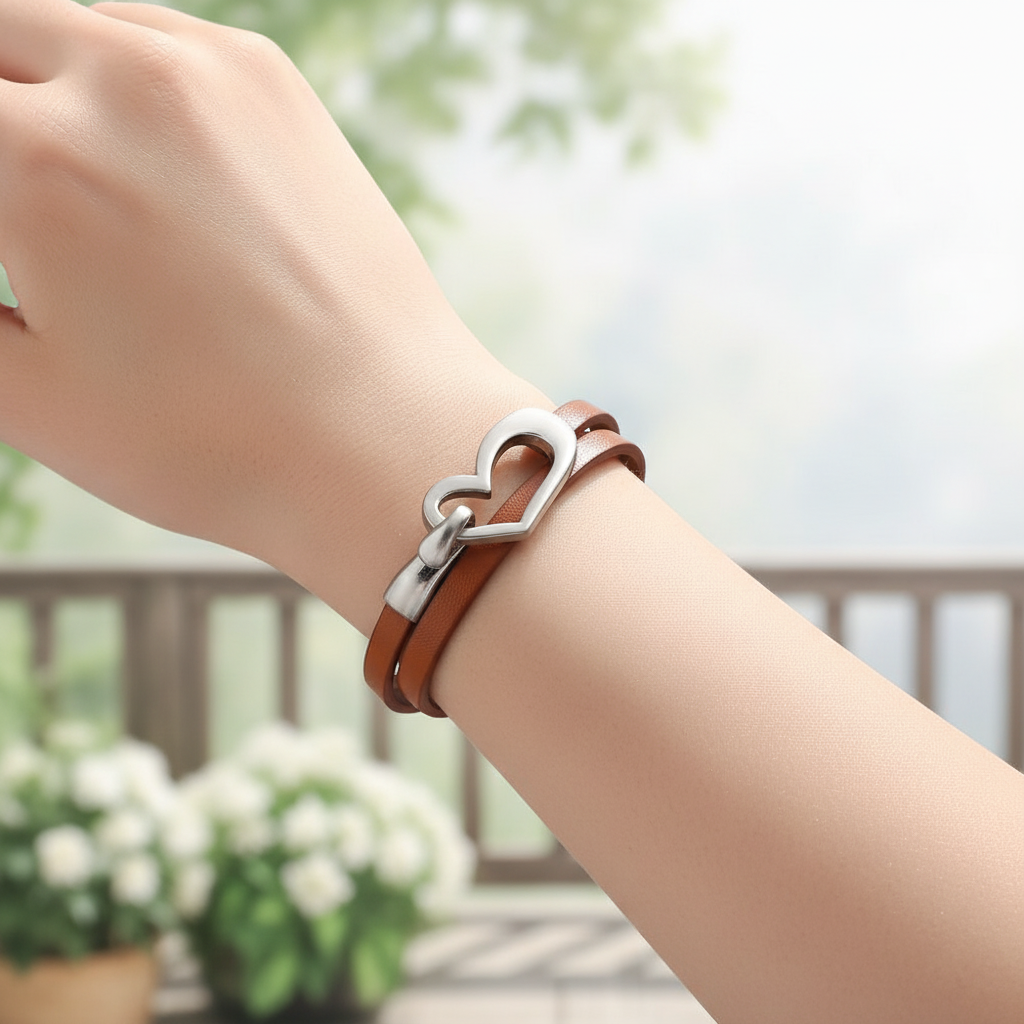 Lederarmband Mit Herzchen - SimpleLove