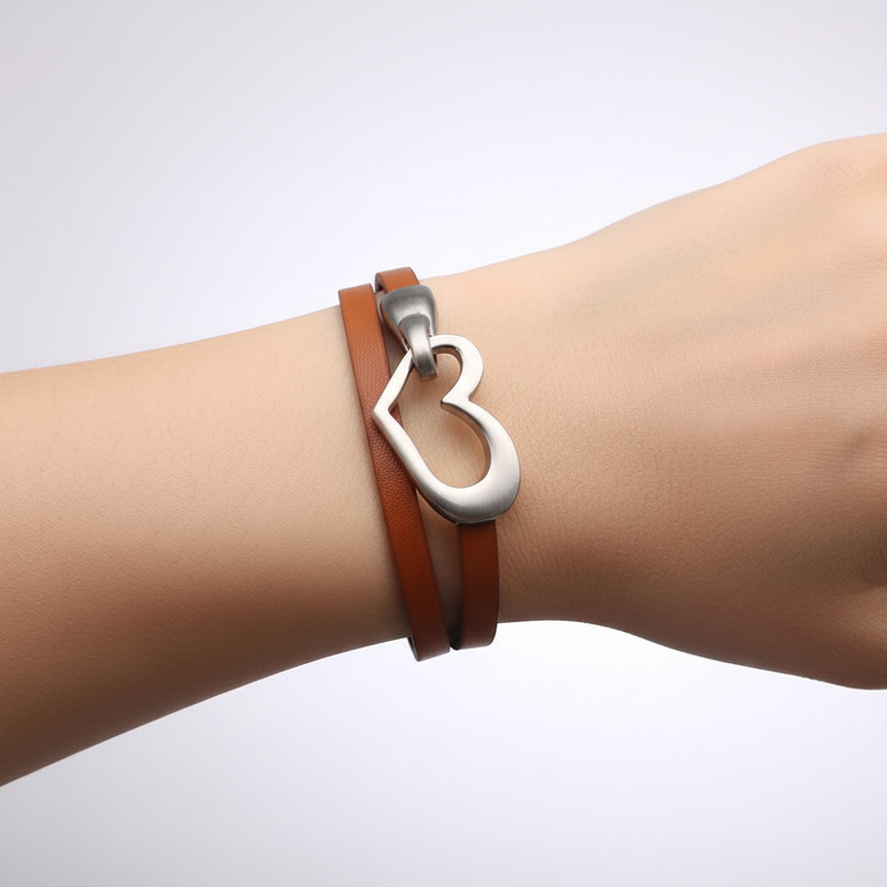Lederarmband Mit Herzchen - SimpleLove