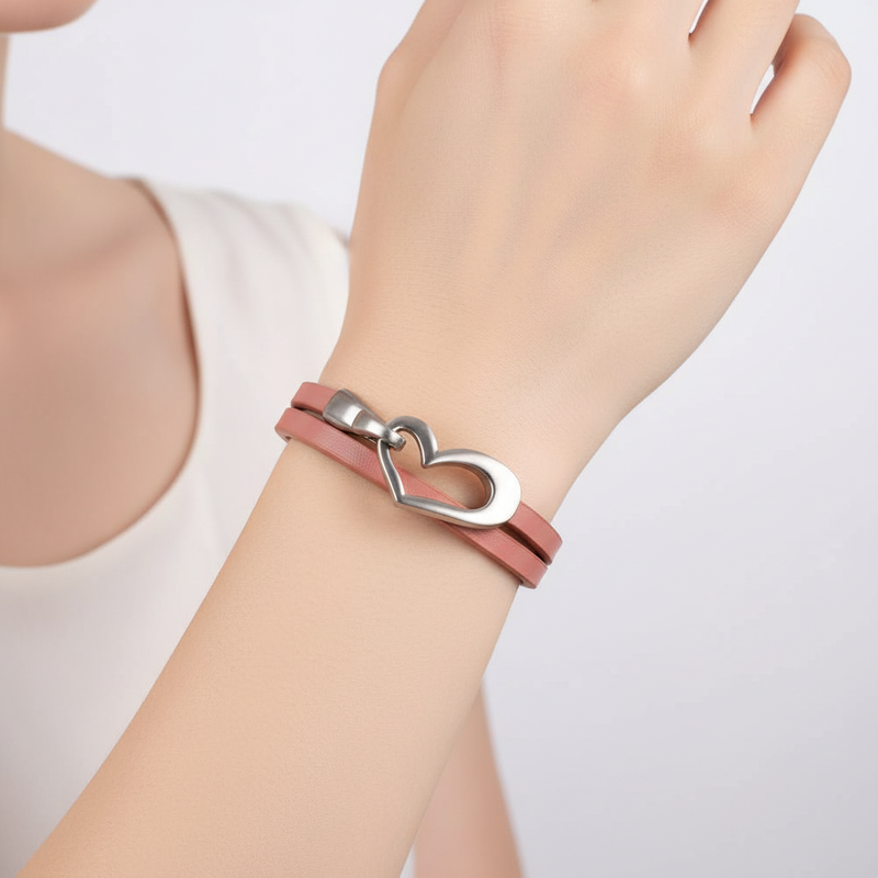 Lederarmband Mit Herzchen - SimpleLove