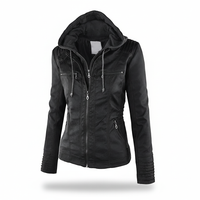 Lederjacke Mit Kapuze -  Elke