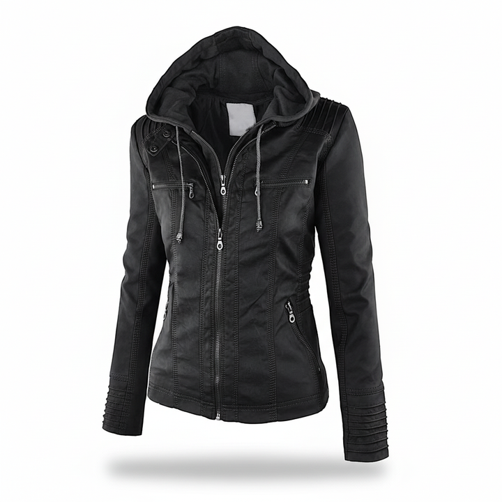 Lederjacke Mit Kapuze -  Elke