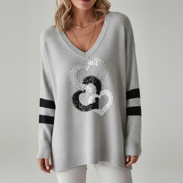 Lockerer V-Pullover -  Rita