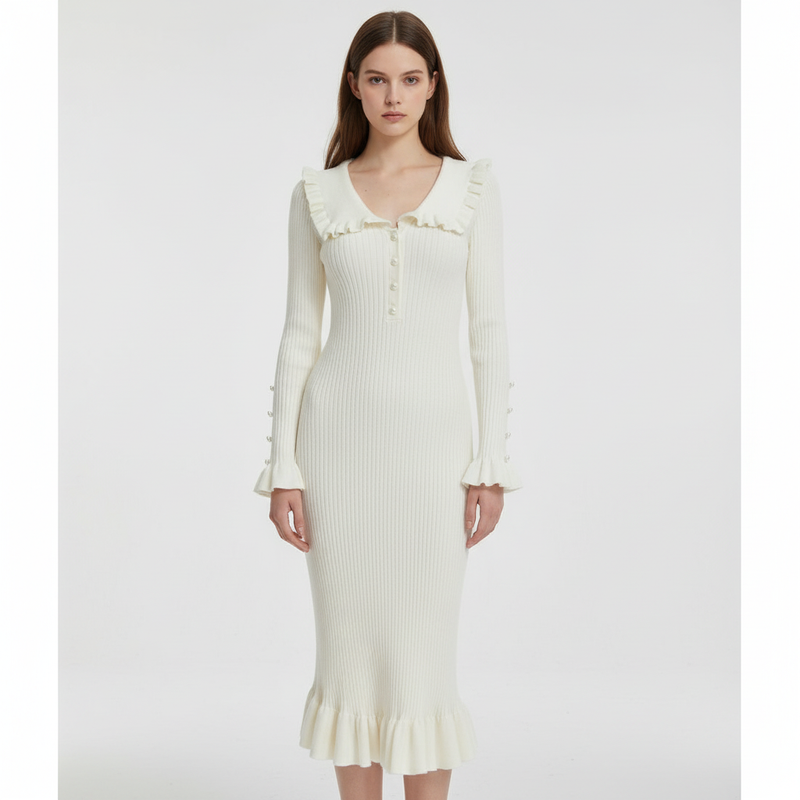 Maxikleid Mit Rüschen -  Ursula