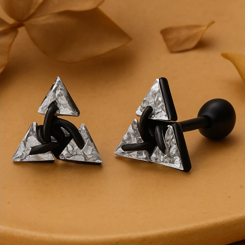 Minimalistische 925er Silber Dreiecks-Ohrringe