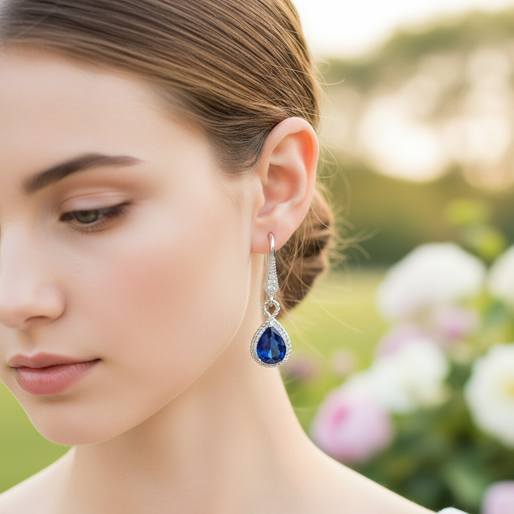 Ohrringe Mit Blauen Steinen - BlueGlow