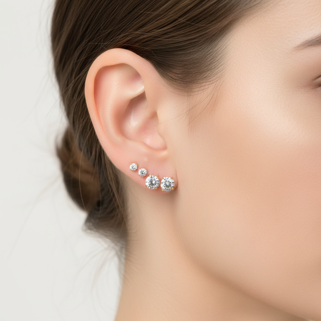 Ohrstecker Aus Titanstahl - ZirconiaPearl