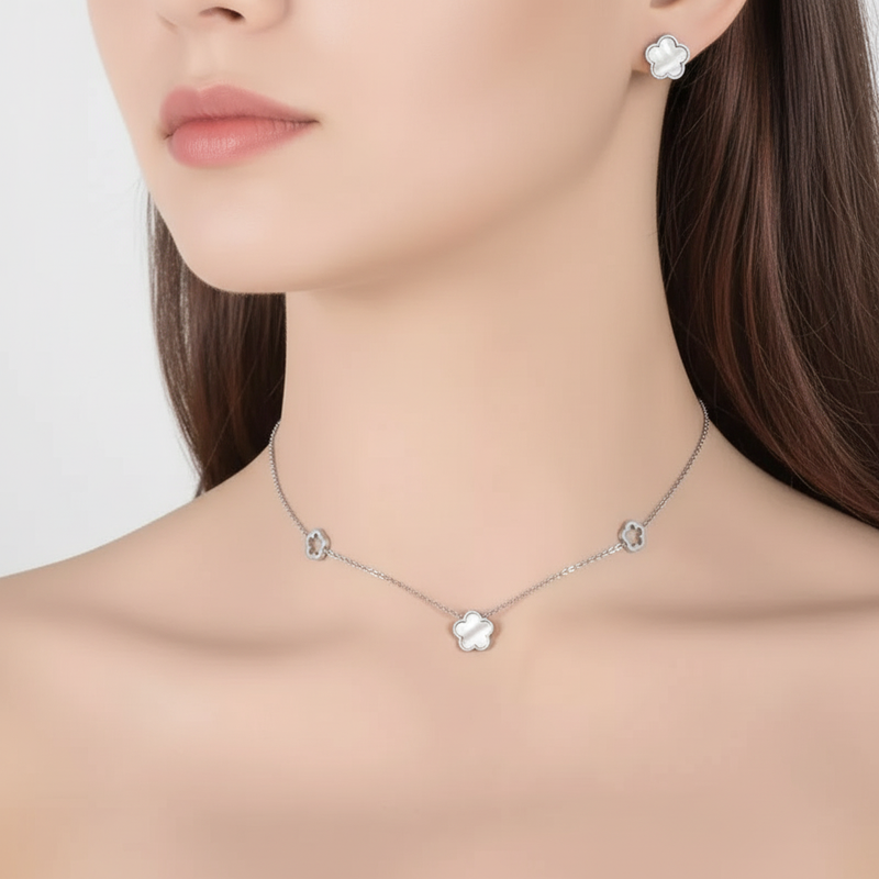 Ohrstecker Und Halskette Set - BlossomMix