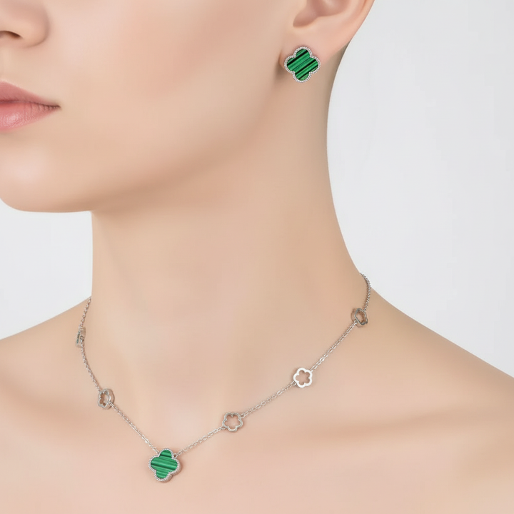 Ohrstecker Und Halskette Set - BlossomMix