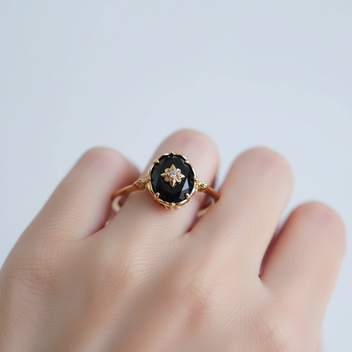 Ovaler Achat-Ring - BlackGlamour