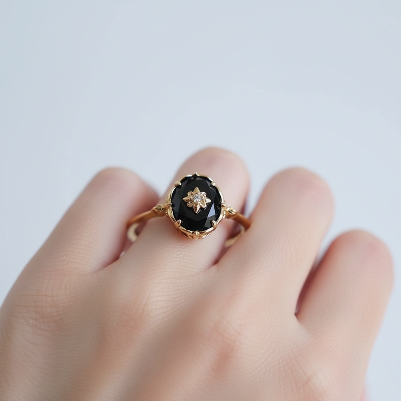 Ovaler Achat-Ring - BlackGlamour