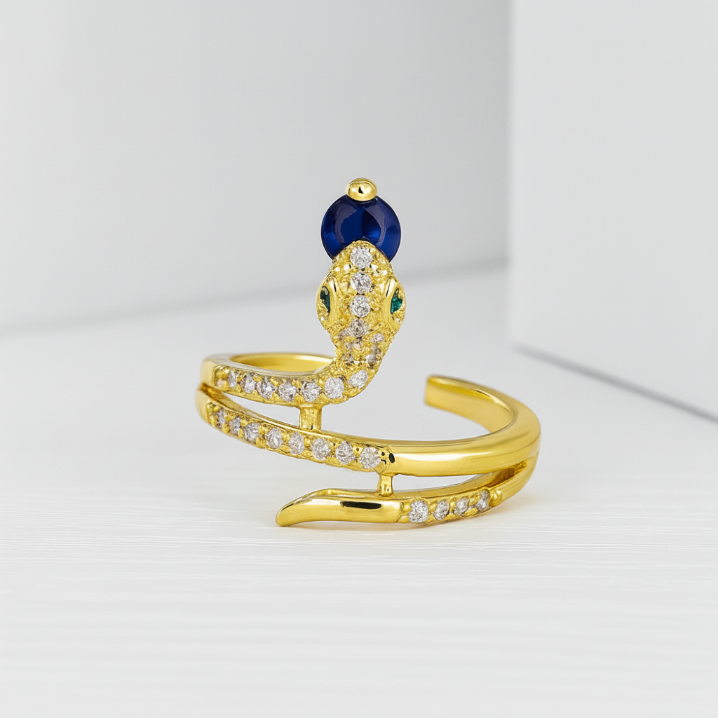 Schlangenring Mit Zirkonia - ZirconRing