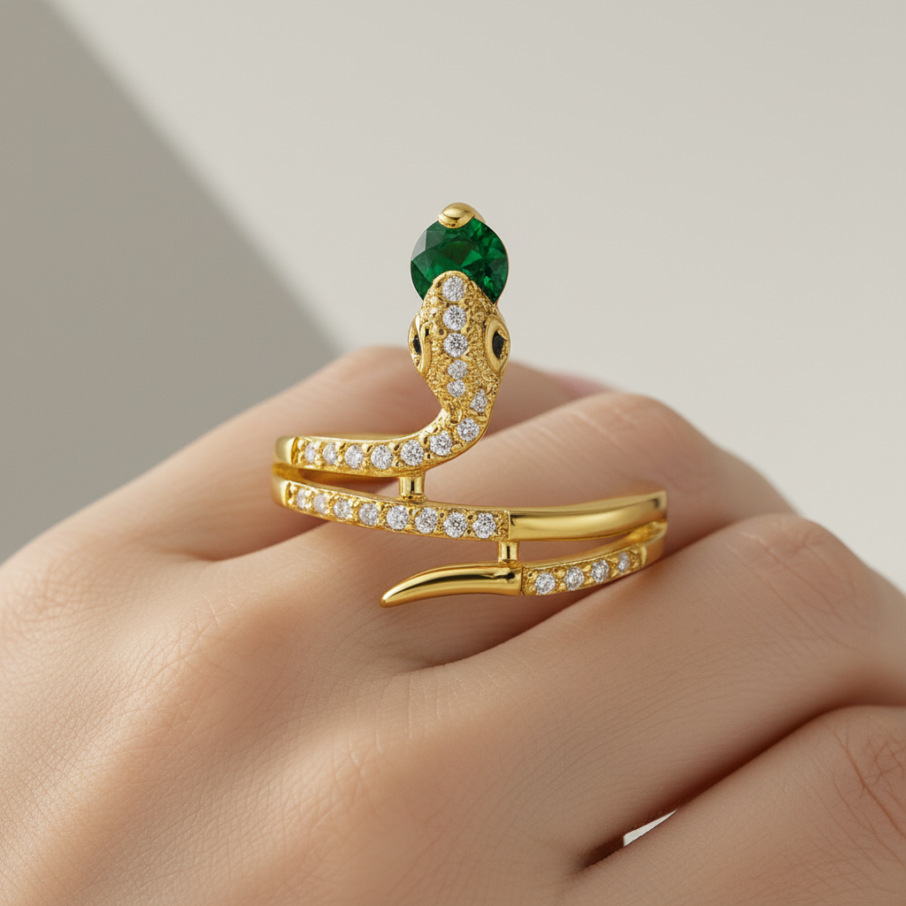 Schlangenring Mit Zirkonia - ZirconRing