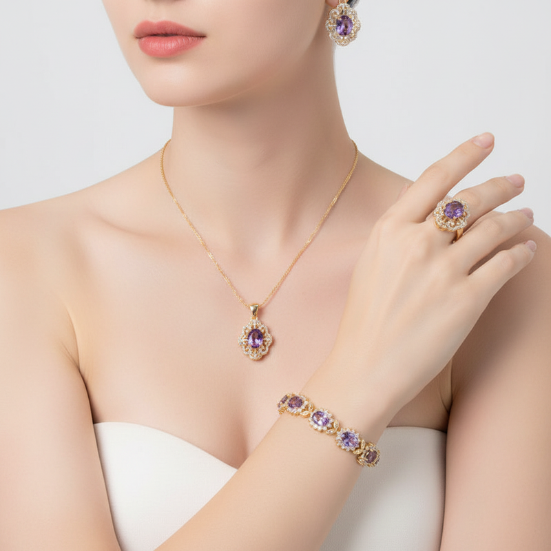 Schmuckset Mit Zirkonia - GlamourEssence