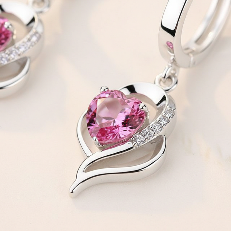 Silberne Zirkon-Ohrringe - ZirconHeart