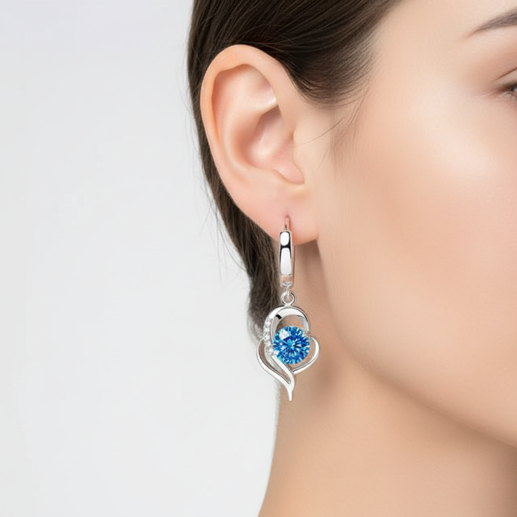 Silberne Zirkon-Ohrringe - ZirconHeart