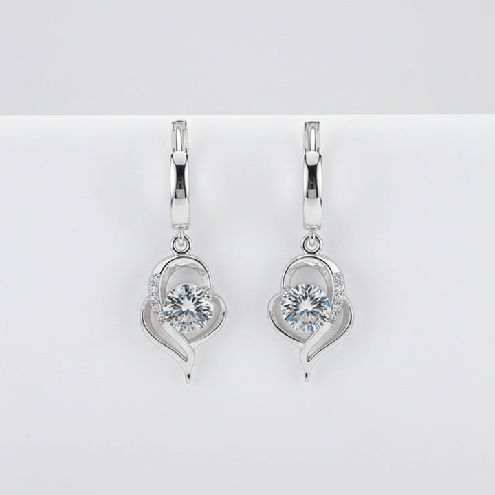 Silberne Zirkon-Ohrringe - ZirconHeart