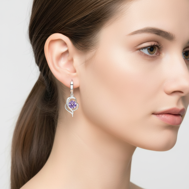 Silberne Zirkon-Ohrringe - ZirconHeart