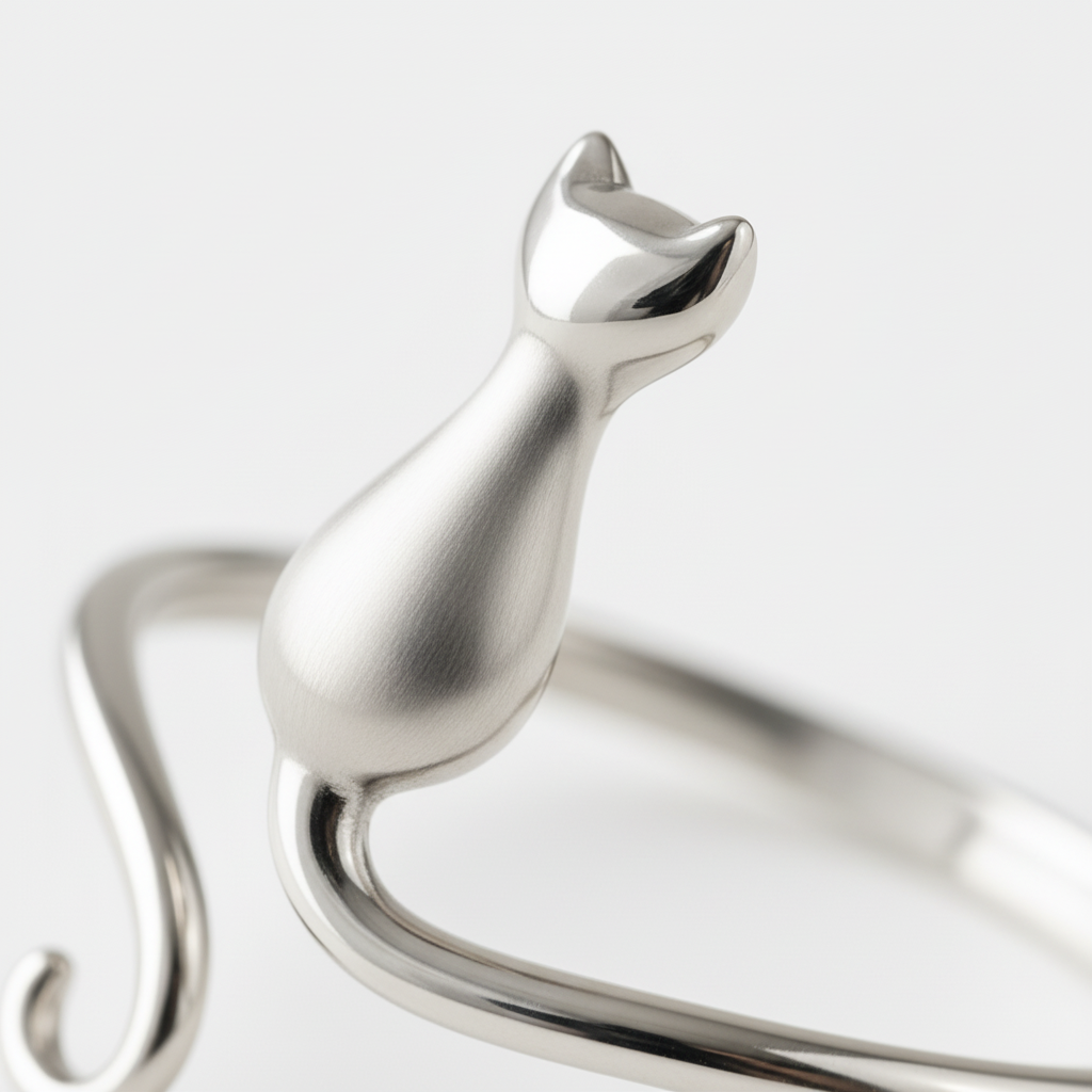 Silberring Mit Katzenmotiv - MidnightRing