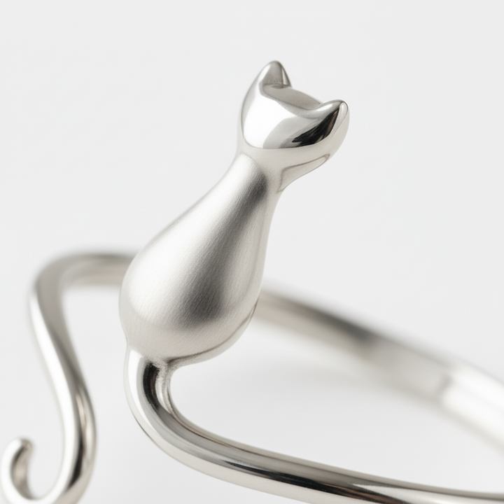 Silberring Mit Katzenmotiv - MidnightRing