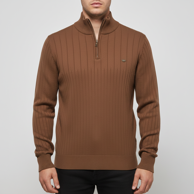 Strickpullover Mit Reißverschluss - CollarSweater